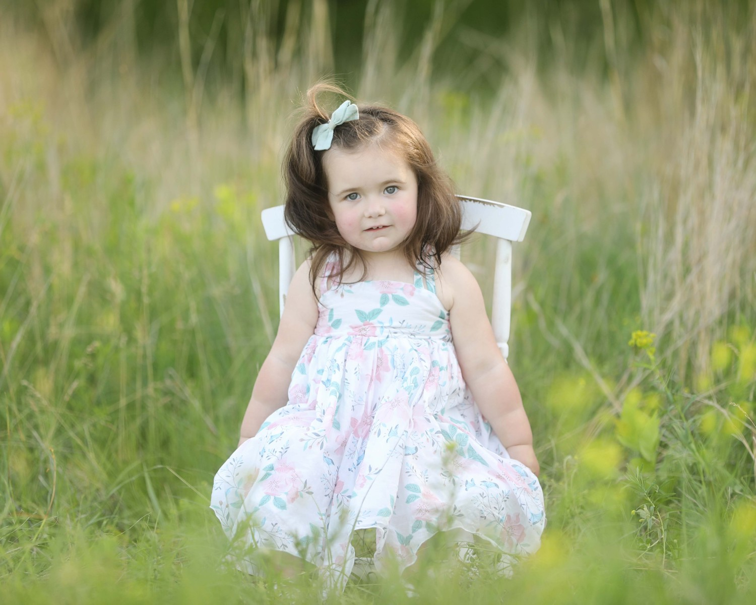Sioux Falls Child Posing in Field at Sunset