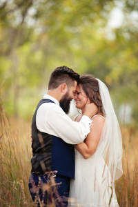 Sioux Falls Wedding Couple Posing for Fall Wedding