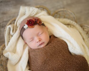 Sioux Falls Newborn Posing in Basket